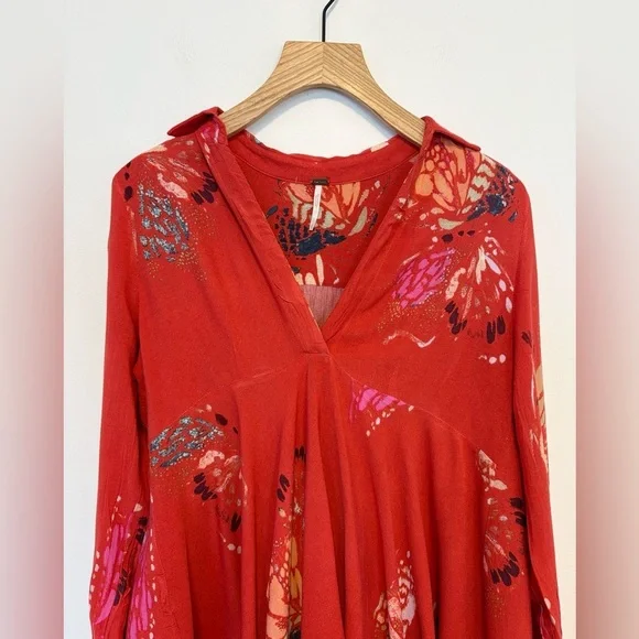 Free People Field Of Butterflies mini dress /Tunic , sz : small - Picture 8 of 11